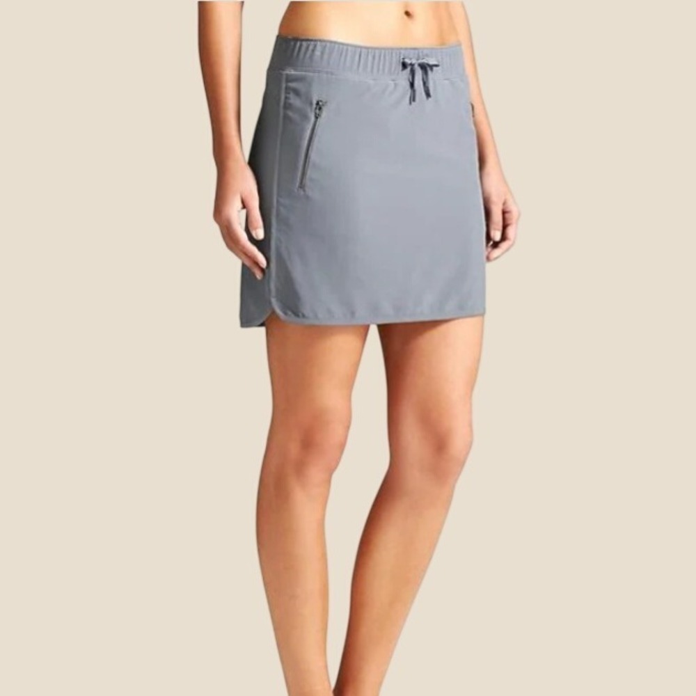 Athleta Stretch-In Skort Womens Sz XL Grey Activewear Skirt Zip Pockets Gorpcore